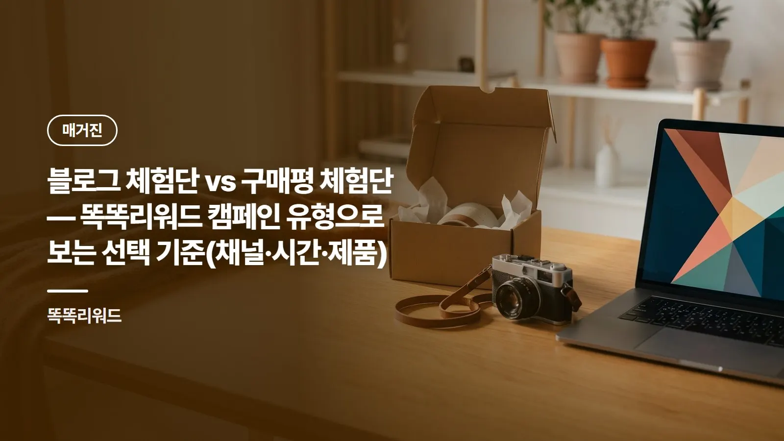 블로그 체험단 vs 구매평 체험단 — 똑똑리워드 캠페인 유형으로 보는 선택 기준(채널·시간·제품)
