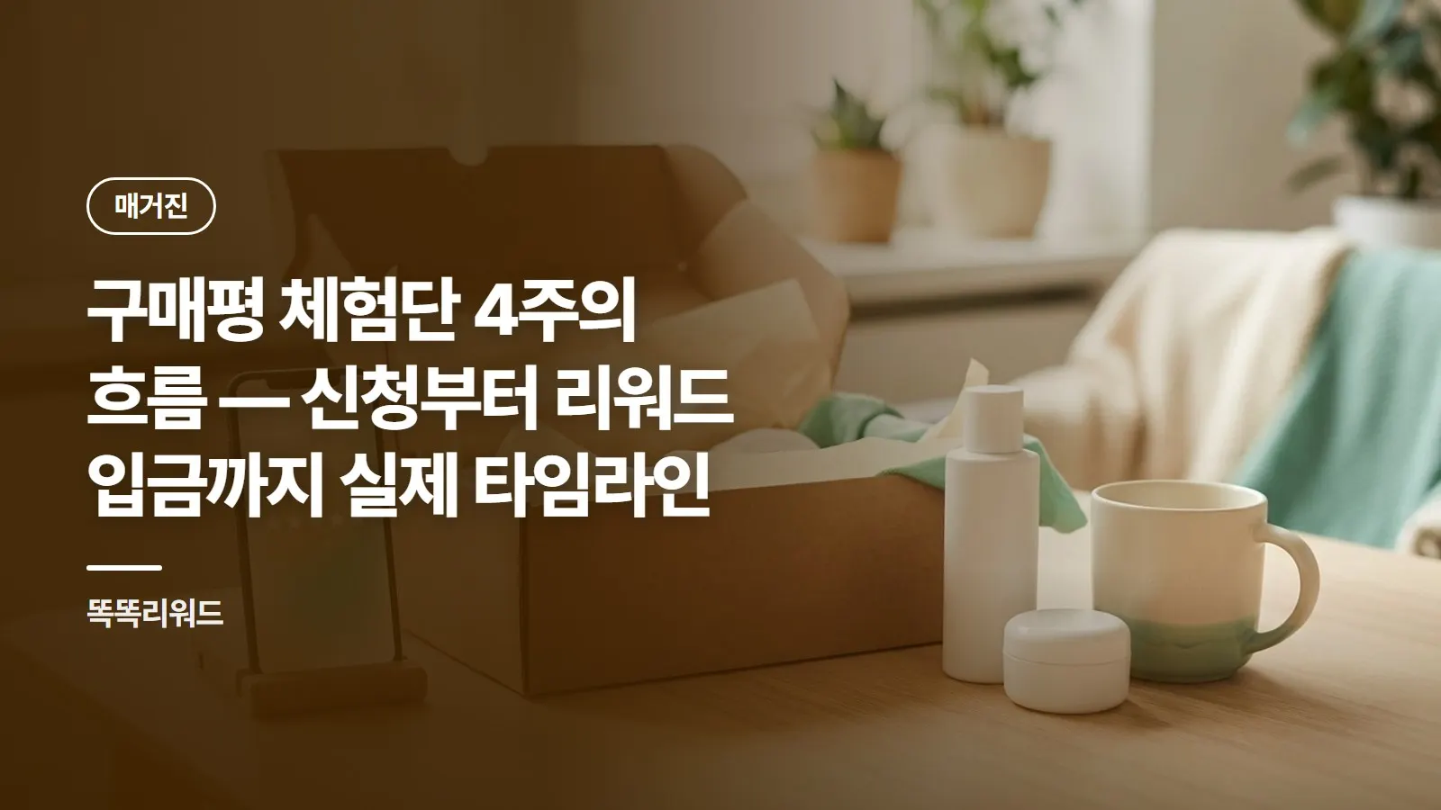 구매평 체험단 4주의 흐름 — 신청부터 리워드 입금까지 실제 타임라인