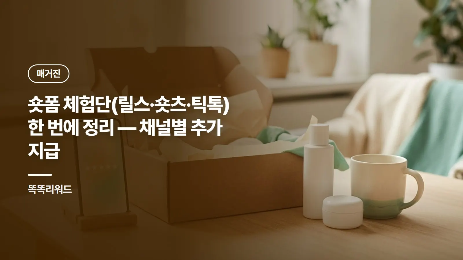 숏폼 체험단(릴스·숏츠·틱톡) 한 번에 정리 — 채널별 추가 지급